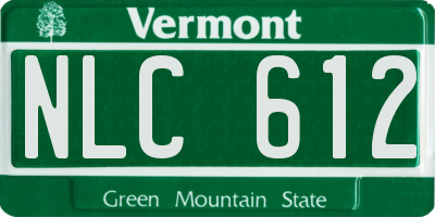 VT license plate NLC612