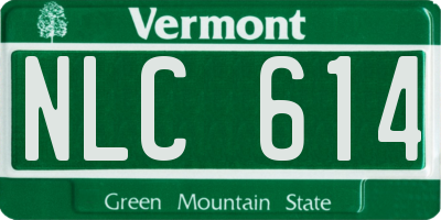 VT license plate NLC614