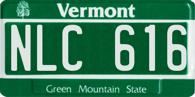 VT license plate NLC616
