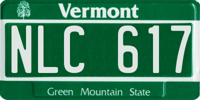 VT license plate NLC617