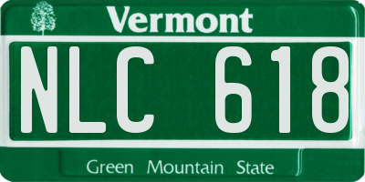 VT license plate NLC618