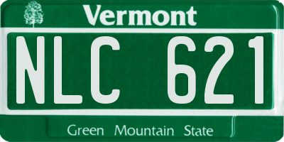 VT license plate NLC621