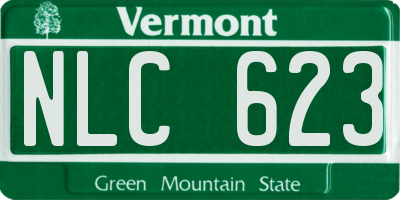 VT license plate NLC623