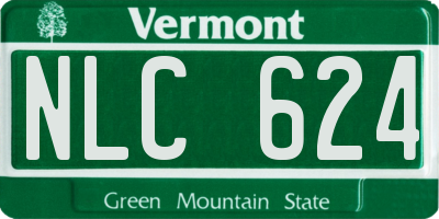 VT license plate NLC624