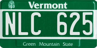 VT license plate NLC625