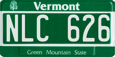 VT license plate NLC626