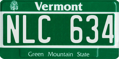 VT license plate NLC634