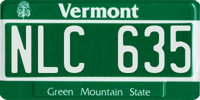 VT license plate NLC635