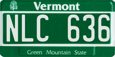 VT license plate NLC636