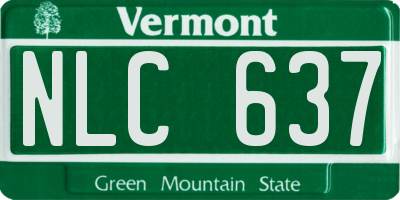 VT license plate NLC637