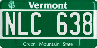 VT license plate NLC638