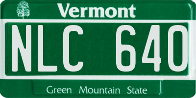 VT license plate NLC640