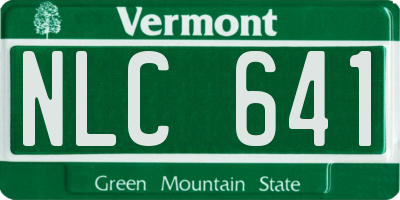 VT license plate NLC641