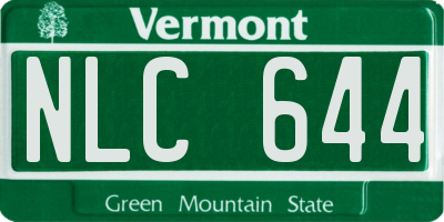 VT license plate NLC644