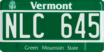 VT license plate NLC645