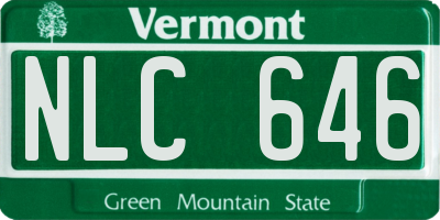 VT license plate NLC646