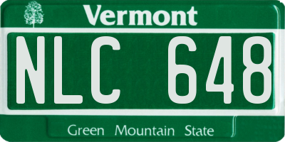 VT license plate NLC648