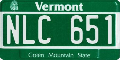 VT license plate NLC651