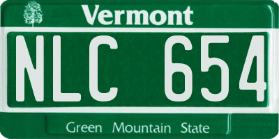 VT license plate NLC654