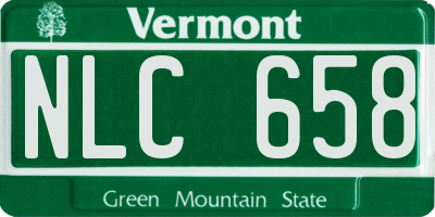 VT license plate NLC658