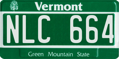 VT license plate NLC664