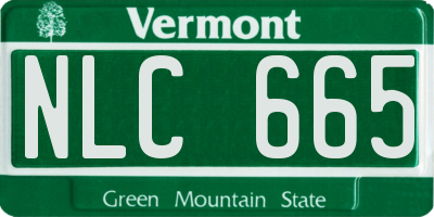 VT license plate NLC665