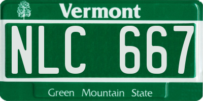 VT license plate NLC667