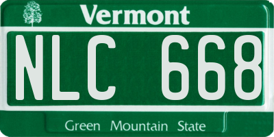 VT license plate NLC668