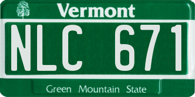 VT license plate NLC671