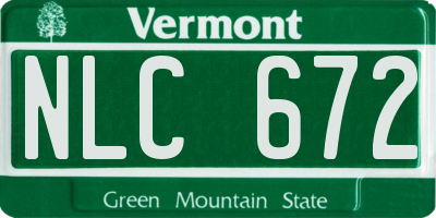 VT license plate NLC672