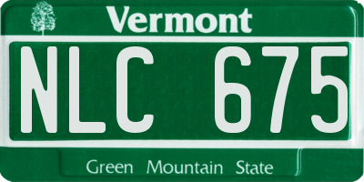 VT license plate NLC675