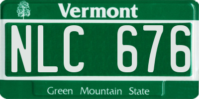 VT license plate NLC676