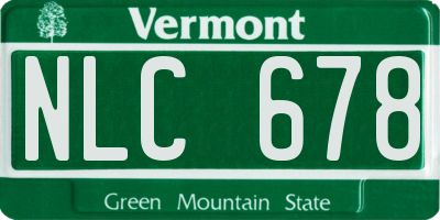 VT license plate NLC678