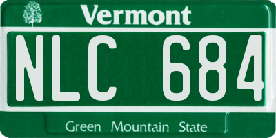 VT license plate NLC684