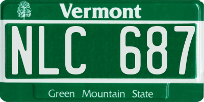 VT license plate NLC687