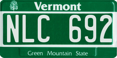 VT license plate NLC692