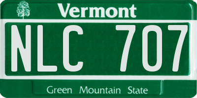 VT license plate NLC707