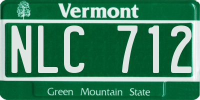 VT license plate NLC712