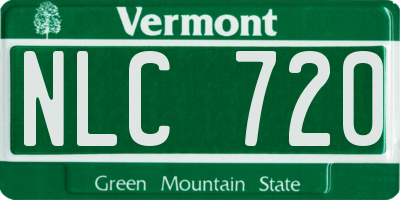 VT license plate NLC720