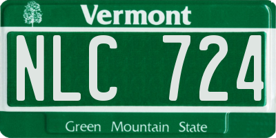 VT license plate NLC724