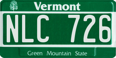 VT license plate NLC726