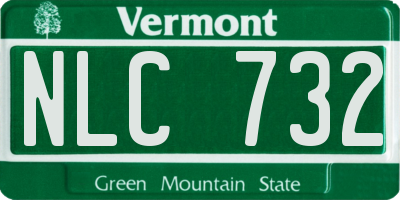 VT license plate NLC732