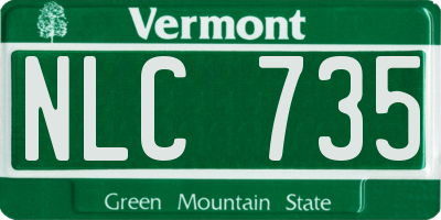 VT license plate NLC735