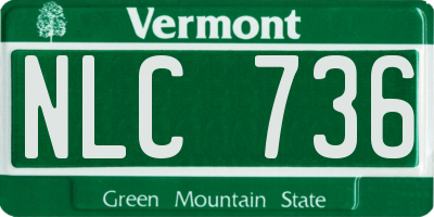 VT license plate NLC736