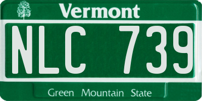 VT license plate NLC739