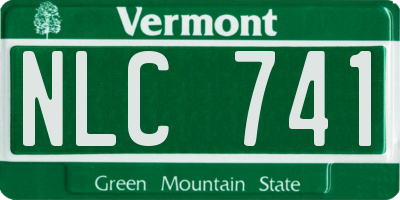 VT license plate NLC741