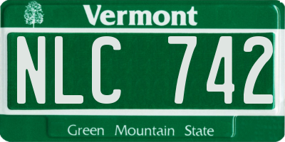 VT license plate NLC742