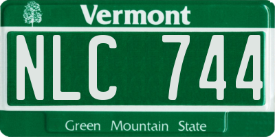 VT license plate NLC744
