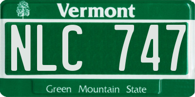 VT license plate NLC747