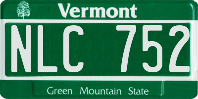VT license plate NLC752